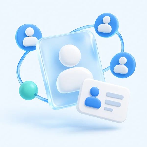 사용자 프로필과 이름을 표현한 TeleInfo24 일러스트